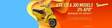 Finance Offer on Vespa GTS - 0% APR representative on the Vespa GTS range 🛵