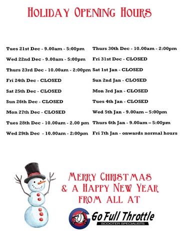 Christmas Opening Hours 2021