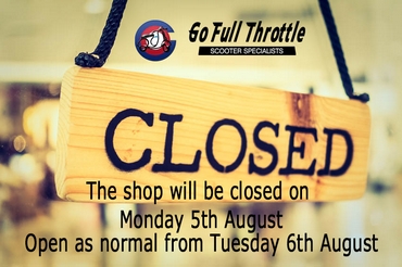 Shop Closed Monday 5th August