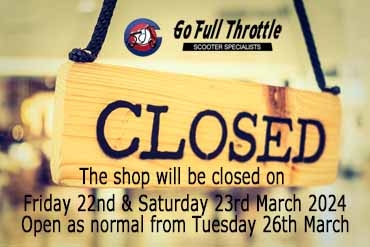 We will be CLOSED Friday 22nd &  Saturday 23rd March 2024